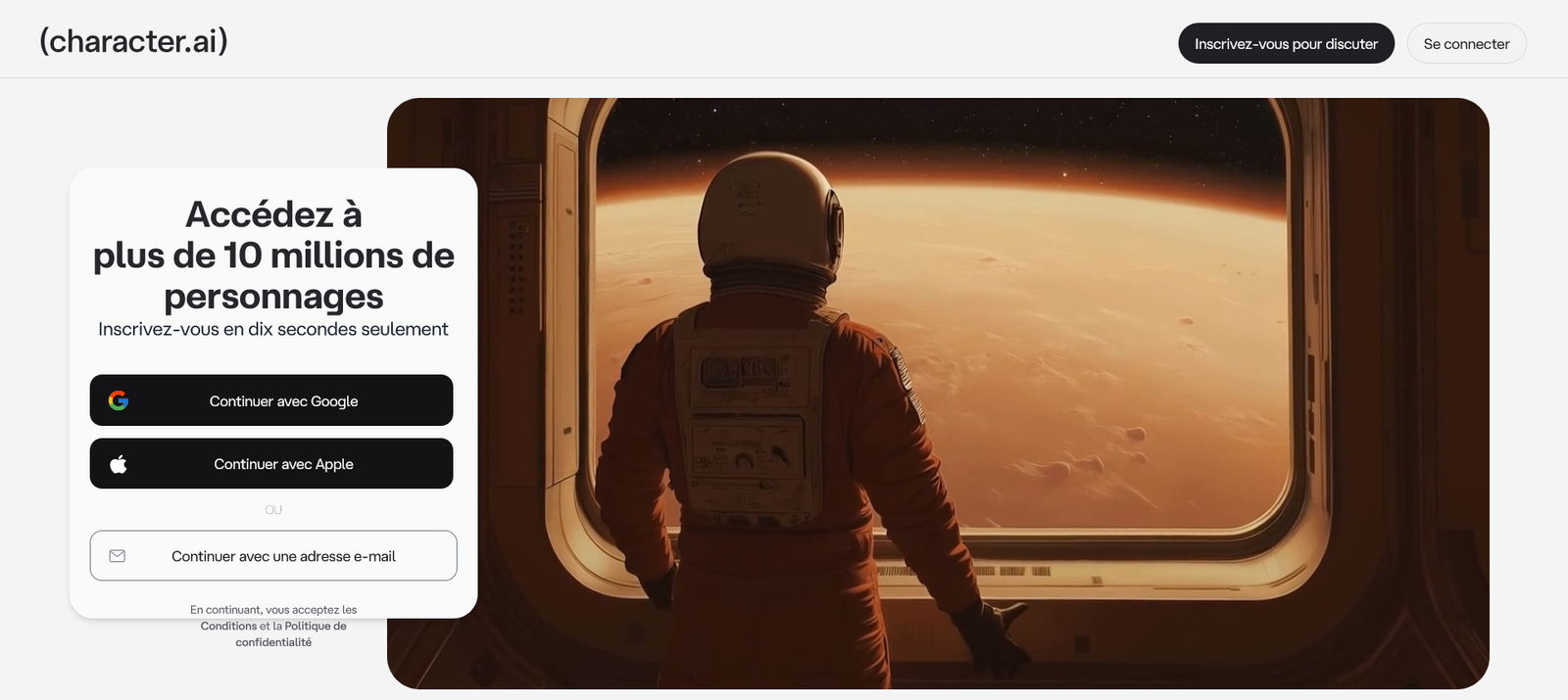 Screenshot 2026 01 15 at 08 43 22 character.ai La discussion par IA réinvitée. Vos mots votre monde