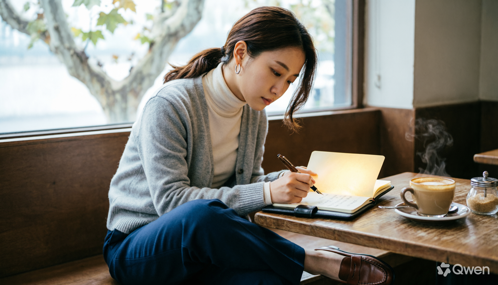 Personne prenant des notes discrètement dans un commerce